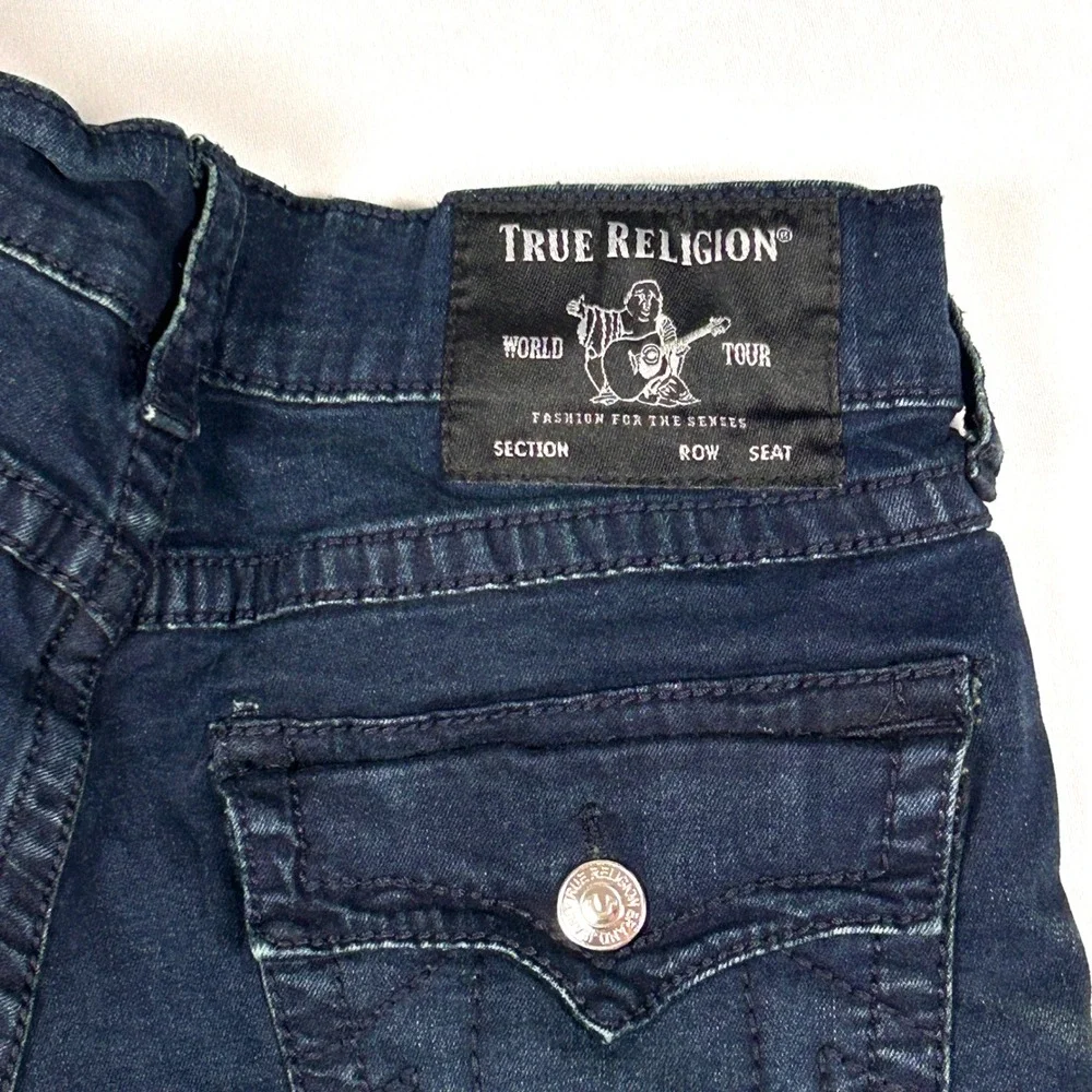 True Religion Geno Flap Big T Mens Relaxed Slim Cotton 30 Dark Wash Y2K Jeans